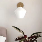 Modern Merin Frosted Glass Wall Light: Sculptural Geometric Design