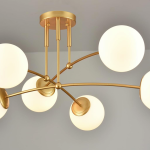 Elegant Opal Globe Foyer Chandelier