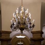 Elegant Opal Globe Foyer Chandelier
