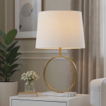 Elegant Modern Marble Base Table Lamp with Fabric Shade