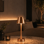 Modern Full Copper Smart Touch Table Lamp for Hotel Guest Rooms