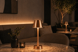 Modern Full Copper Smart Touch Table Lamp for Hotel Guest Rooms