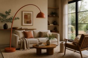 Enhance Your Living Room with a Terracotta Arc Floor Lamp