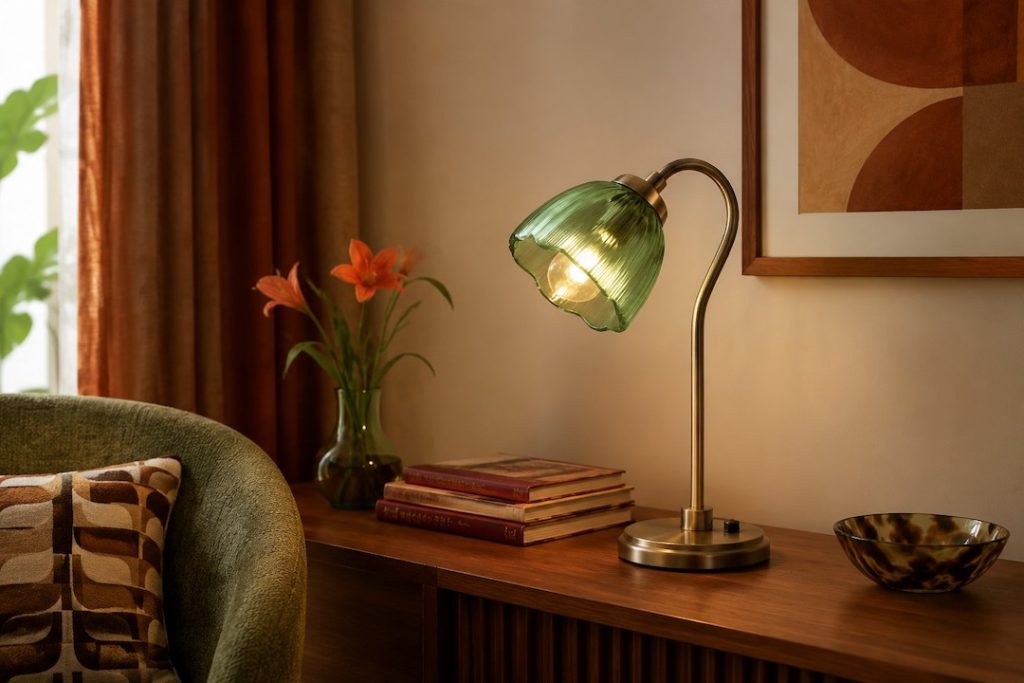Reviving 70s Style with Retro Colored Glass Reading Lamps